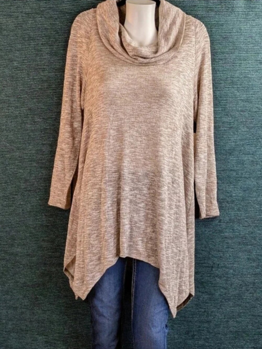 St. John's Bay Metallic Flecked Rayon Blend Cowl Sweater Plus Size! NWT